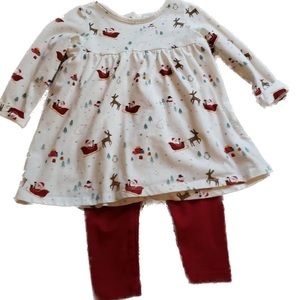 Girls reindeer and Santa Christmas outfit